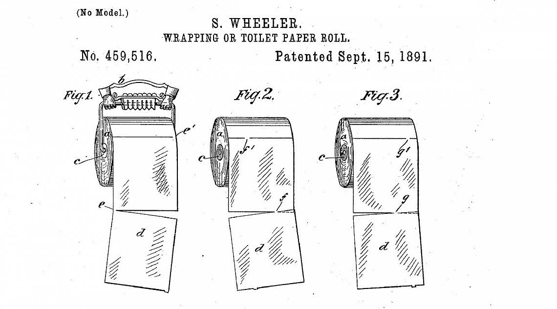 Патент от 15 септември 1891 за ролка тоалетна хартия